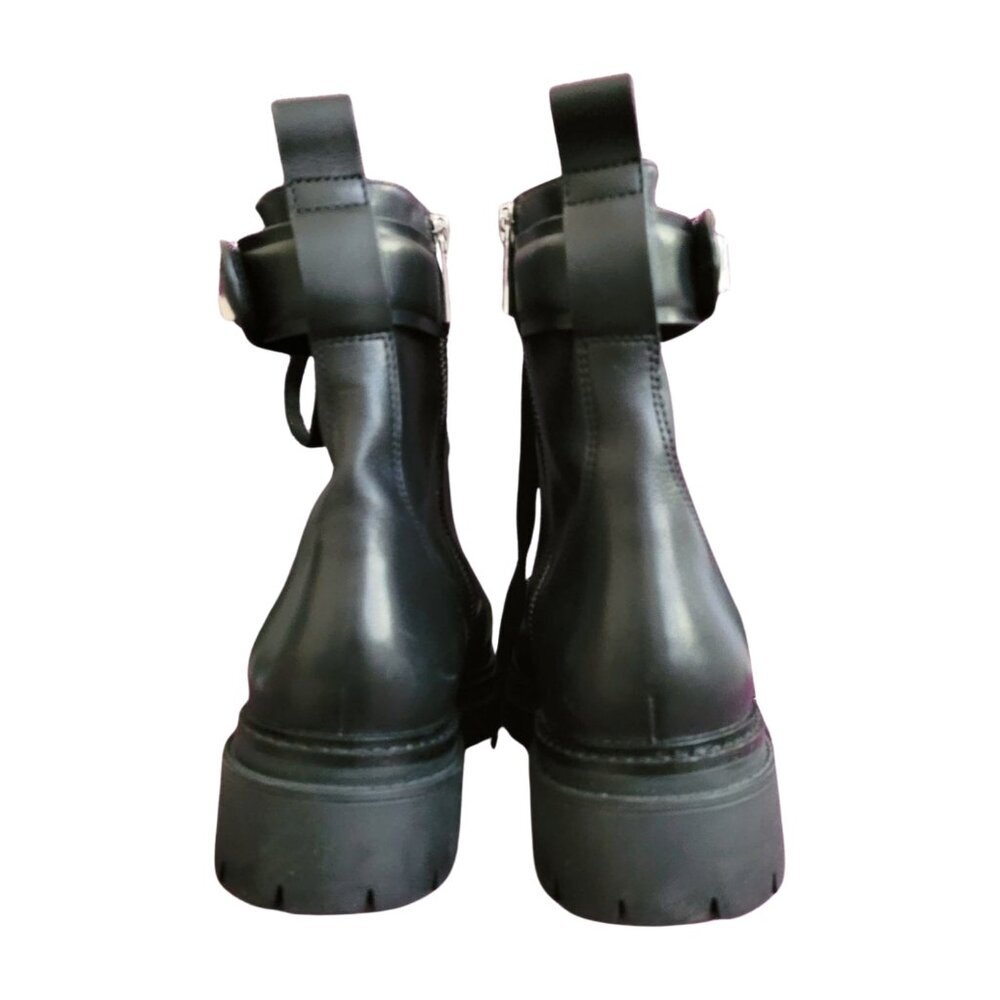 Michael Michael Kors Parker Combat Leather Ankle Boots Black Sz 9M - Picture 4 of 10